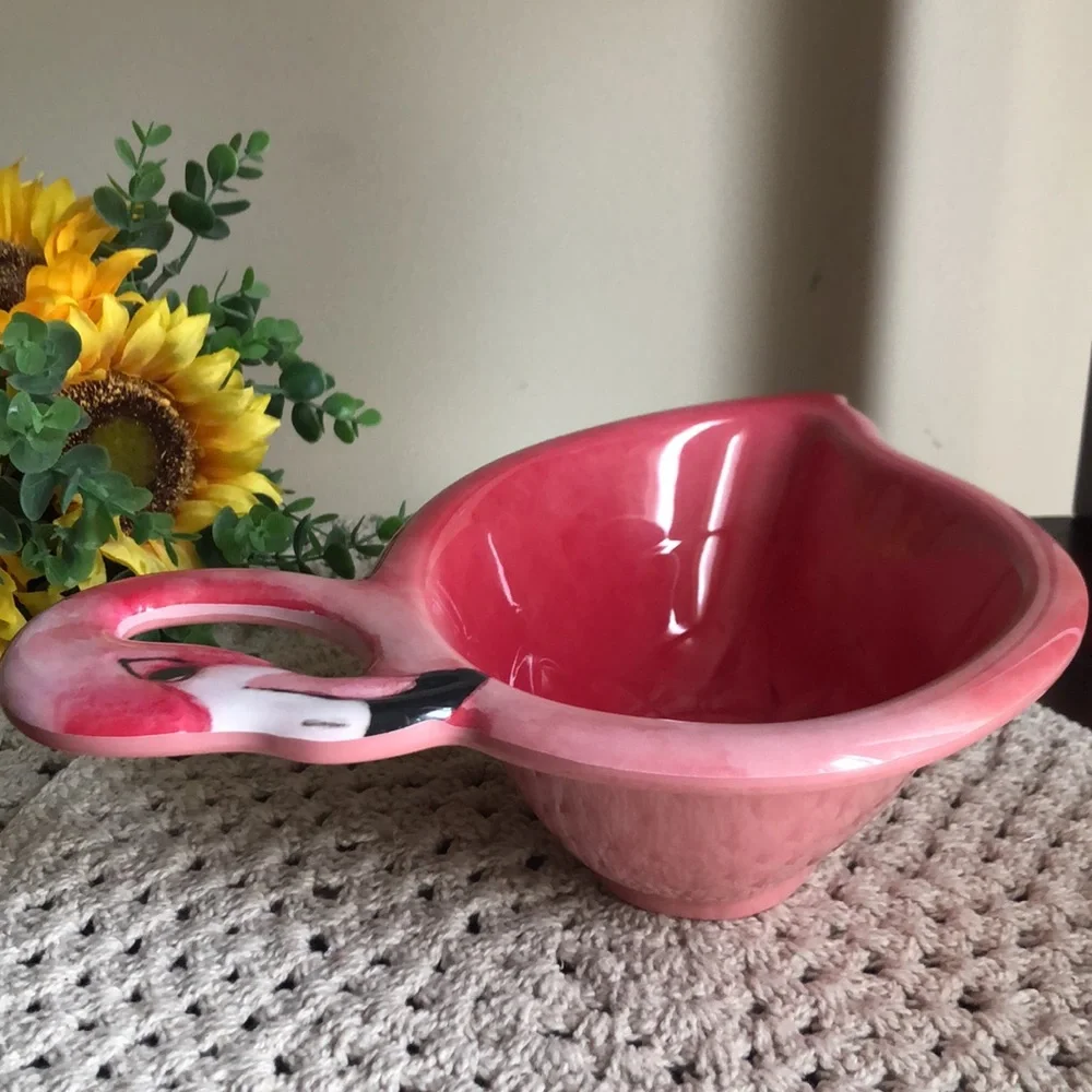 Pink Flamingo Shaped Melamine Bowl